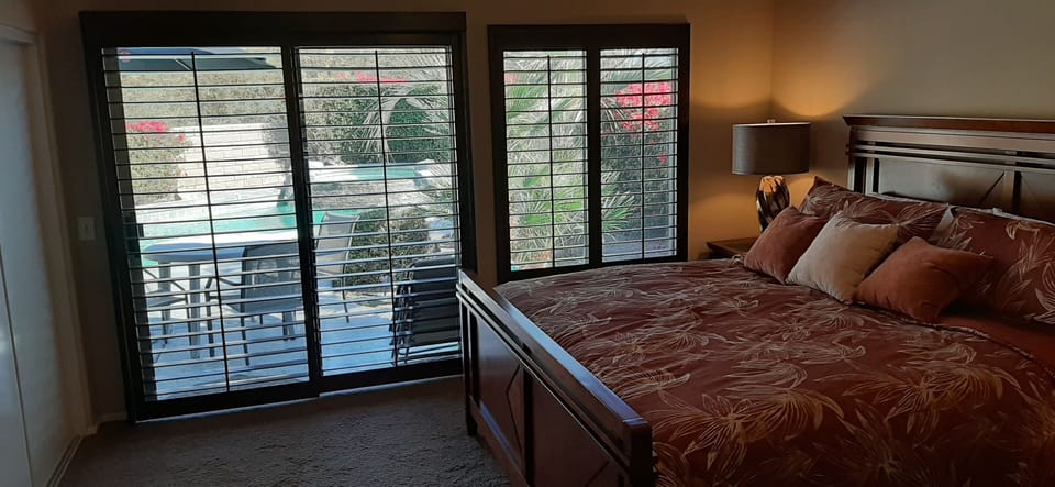 California King Master Bedroom 1 opens out to private pool/spa