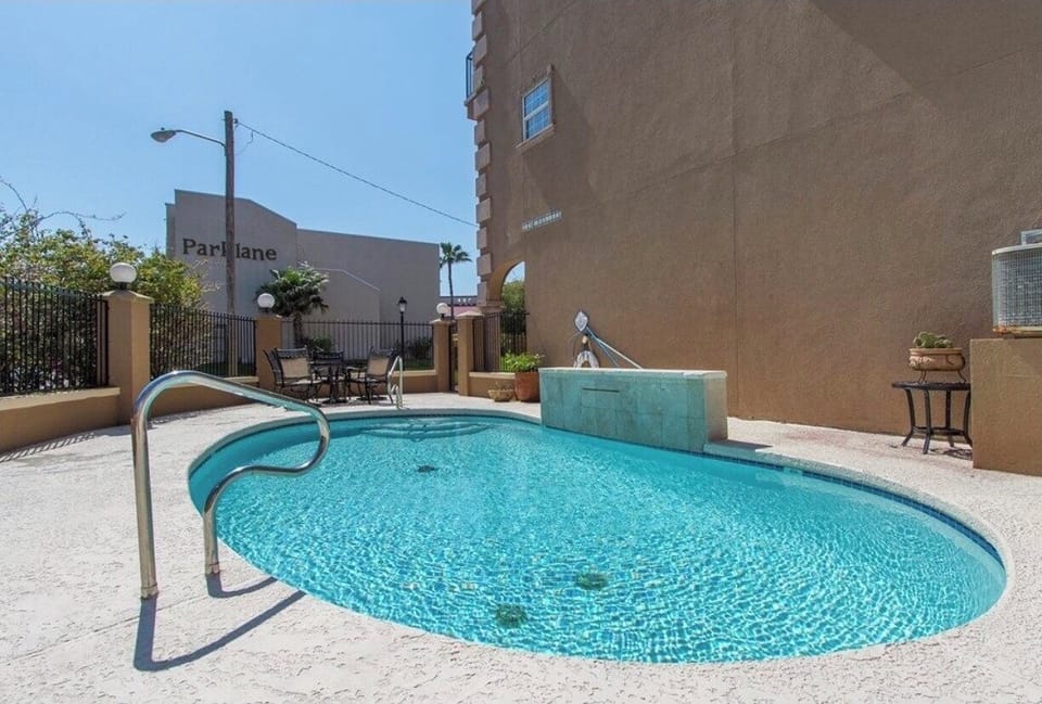 Pool with waterfall
