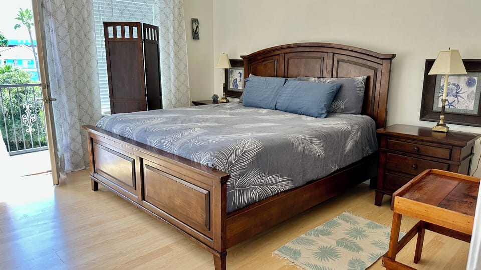 Master bedroom with balcony