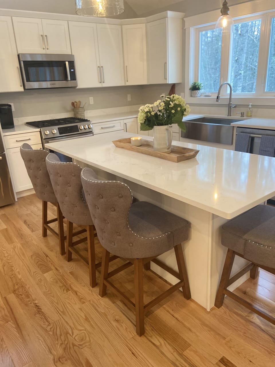 Kitchen island seating for four.