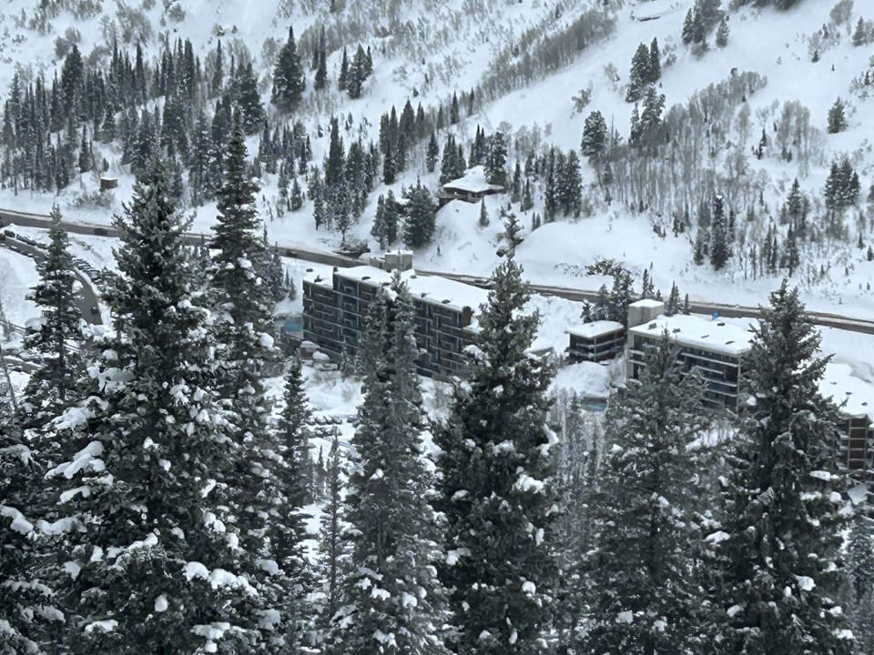 This is the Iron Blosam Lodge shot from the mountain skiing down. 