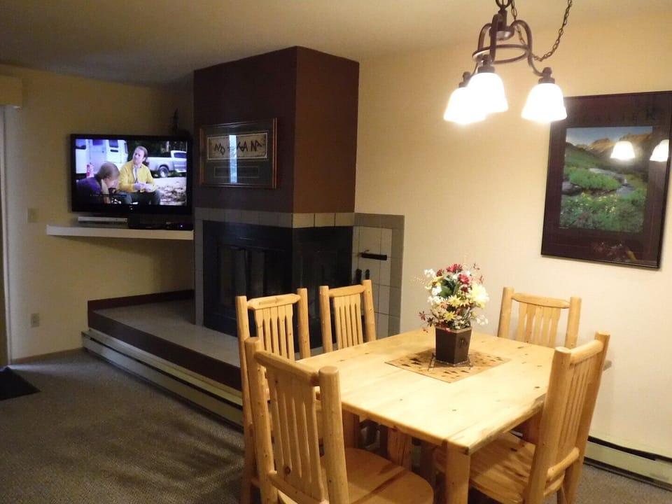 Fireplace uses duraflame logs.