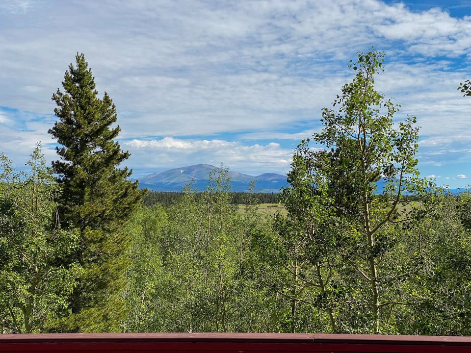 Look out at the gorgeous mountain peaks and natural beauty!