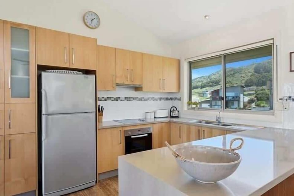 Lots of bench space in the open plan kitchen.