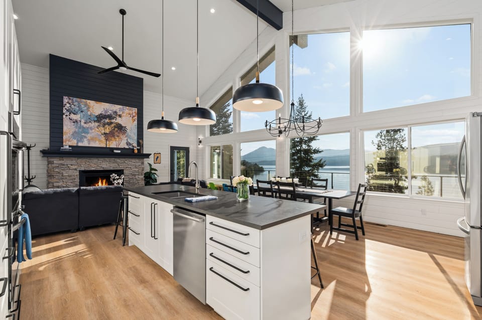 Kitchen, Dining, and Main Living Room