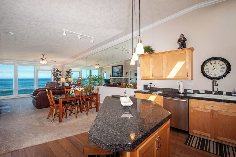 Kitchen with view