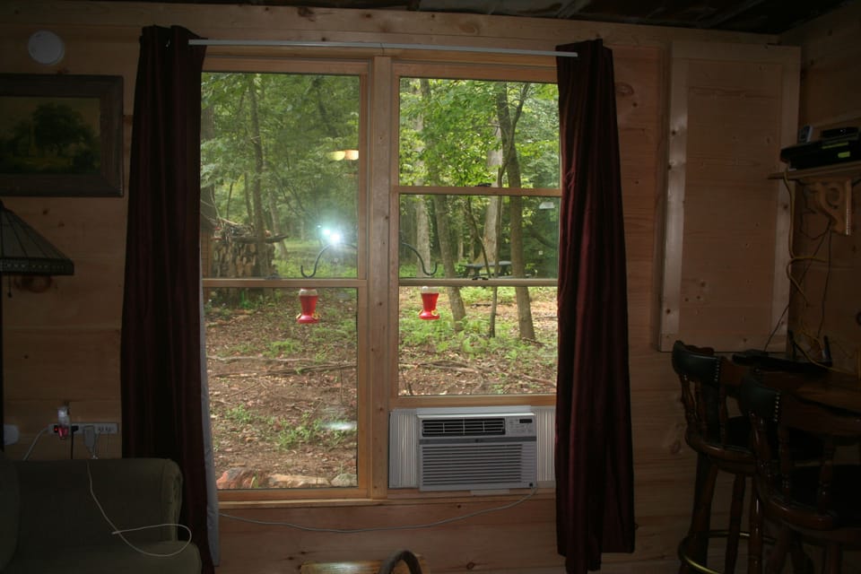 The Barns massive double window in the living room