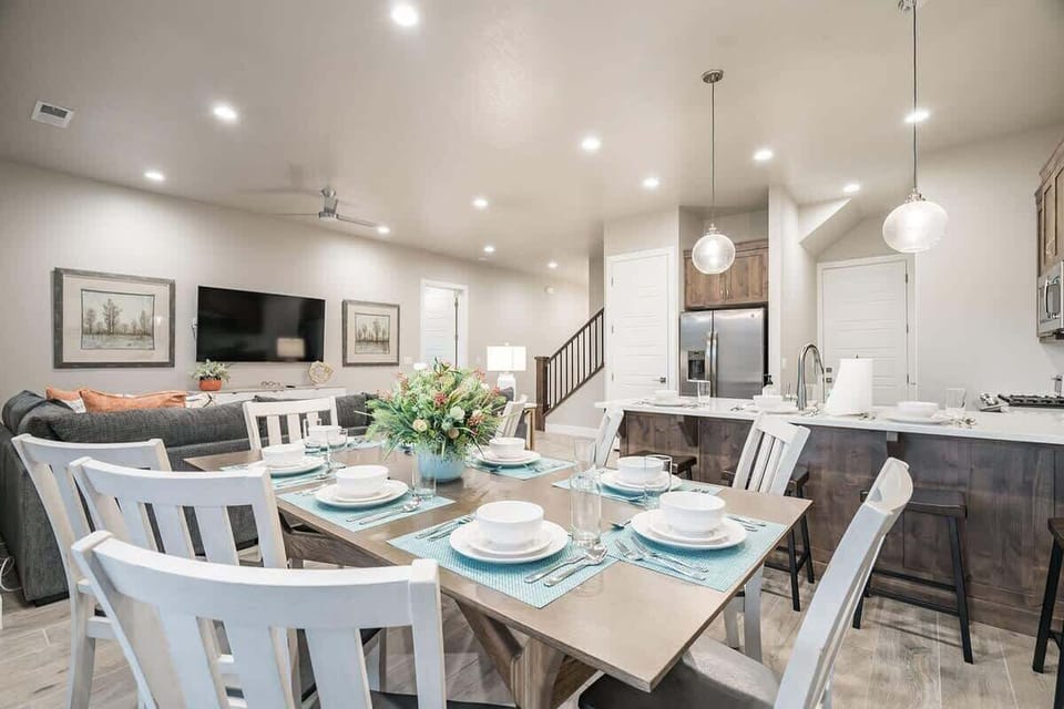 Dining area open to kitchen and family room