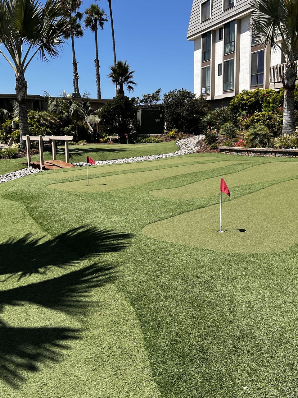 Practice your short game or enjoy a friendly round on the putting green