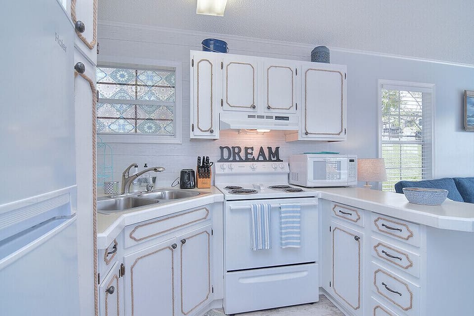 Fully stocked kitchen for cooking meals