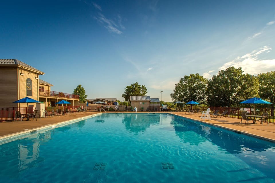 Take in gorgeous views while lounging around the on-site outdoor pool.