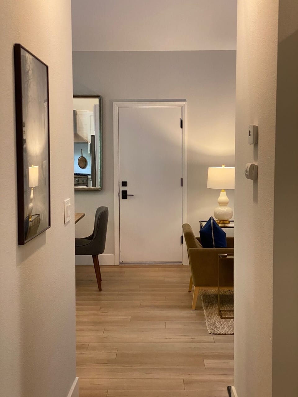 Hallway, looking from Bedroom 1 to living area