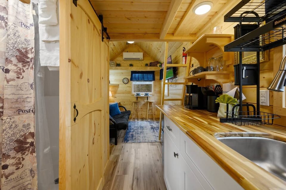 Entryway to our unique tiny house experience 