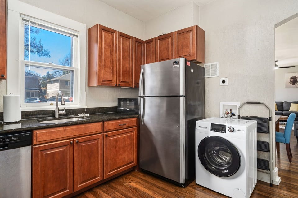 Kitchen with Stainless Steel Appliances | Combination 2-in-1 Washer/Dryer