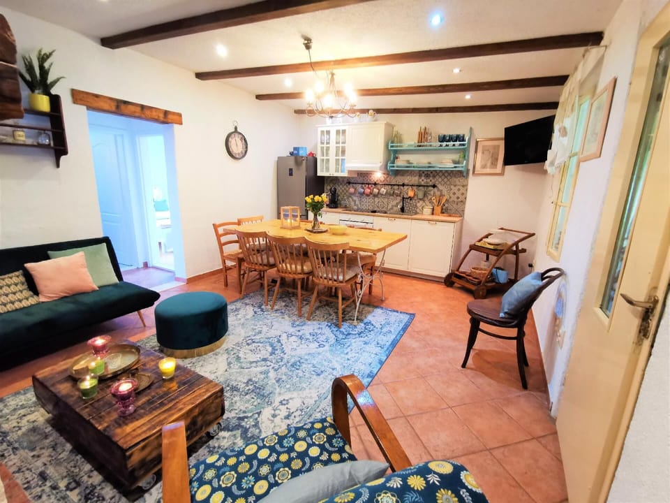 Living area. Living room and the kitchen