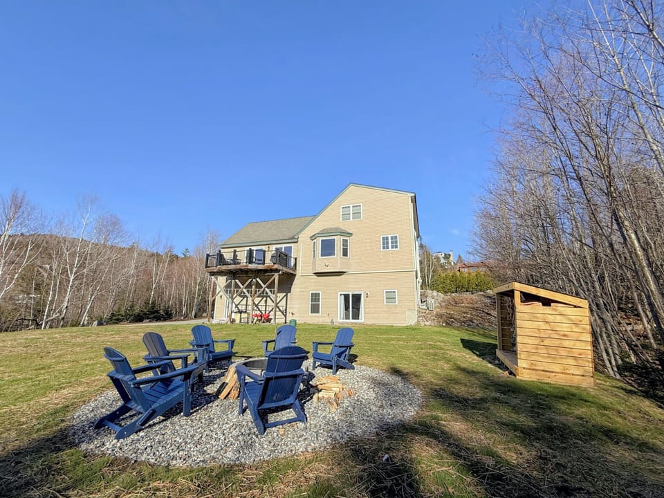 Private yard with fire pit
