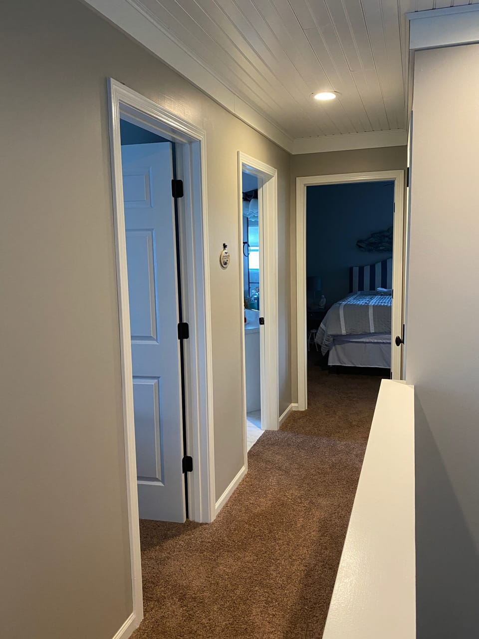 Upstairs hall. Note bedrooms are private share a large bathroom. 