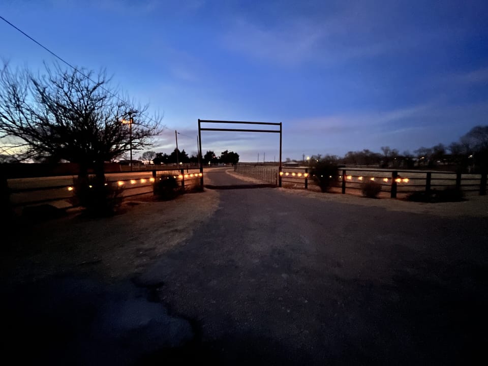 Front entrance at dusk