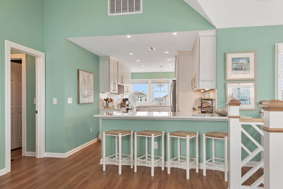 Kitchen view from the den.