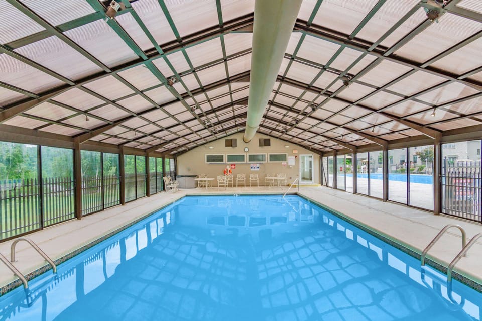 Heated indoor pool at Pointe Royale — available year-round.