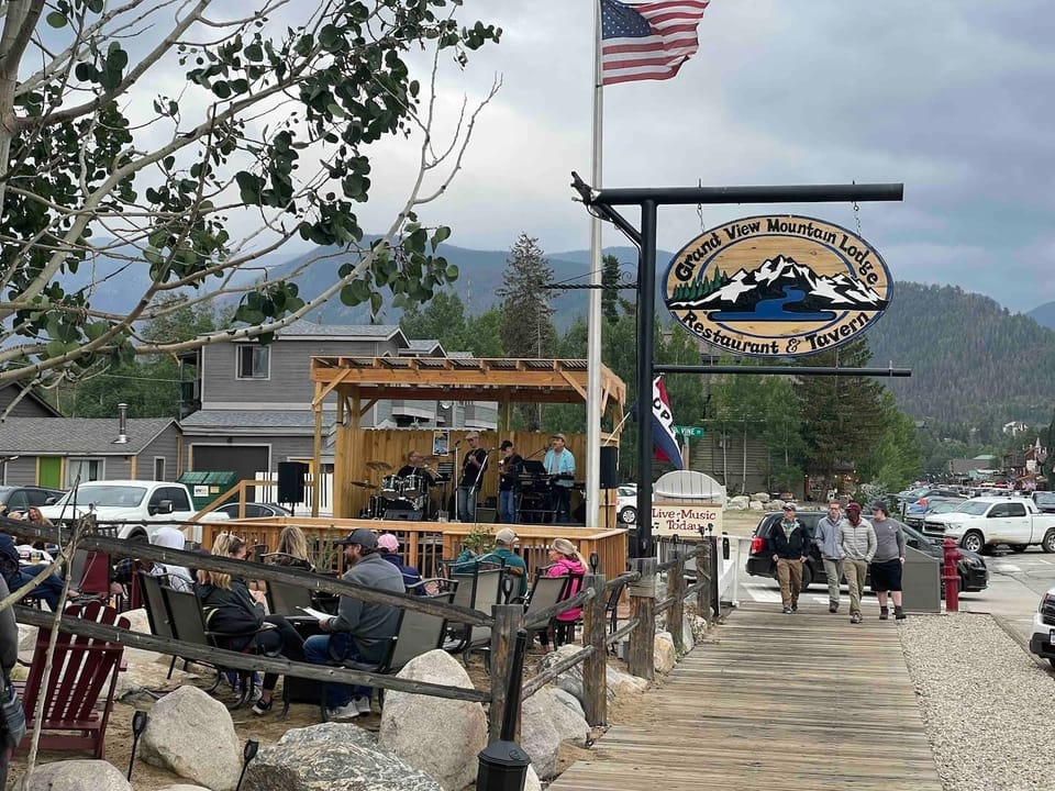 Take a stroll into downtown to watch live music with the mountainous background!