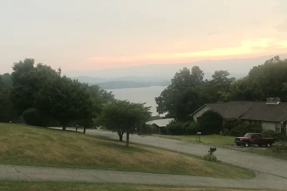 View of Lake Cherokee from front driveway area. 
