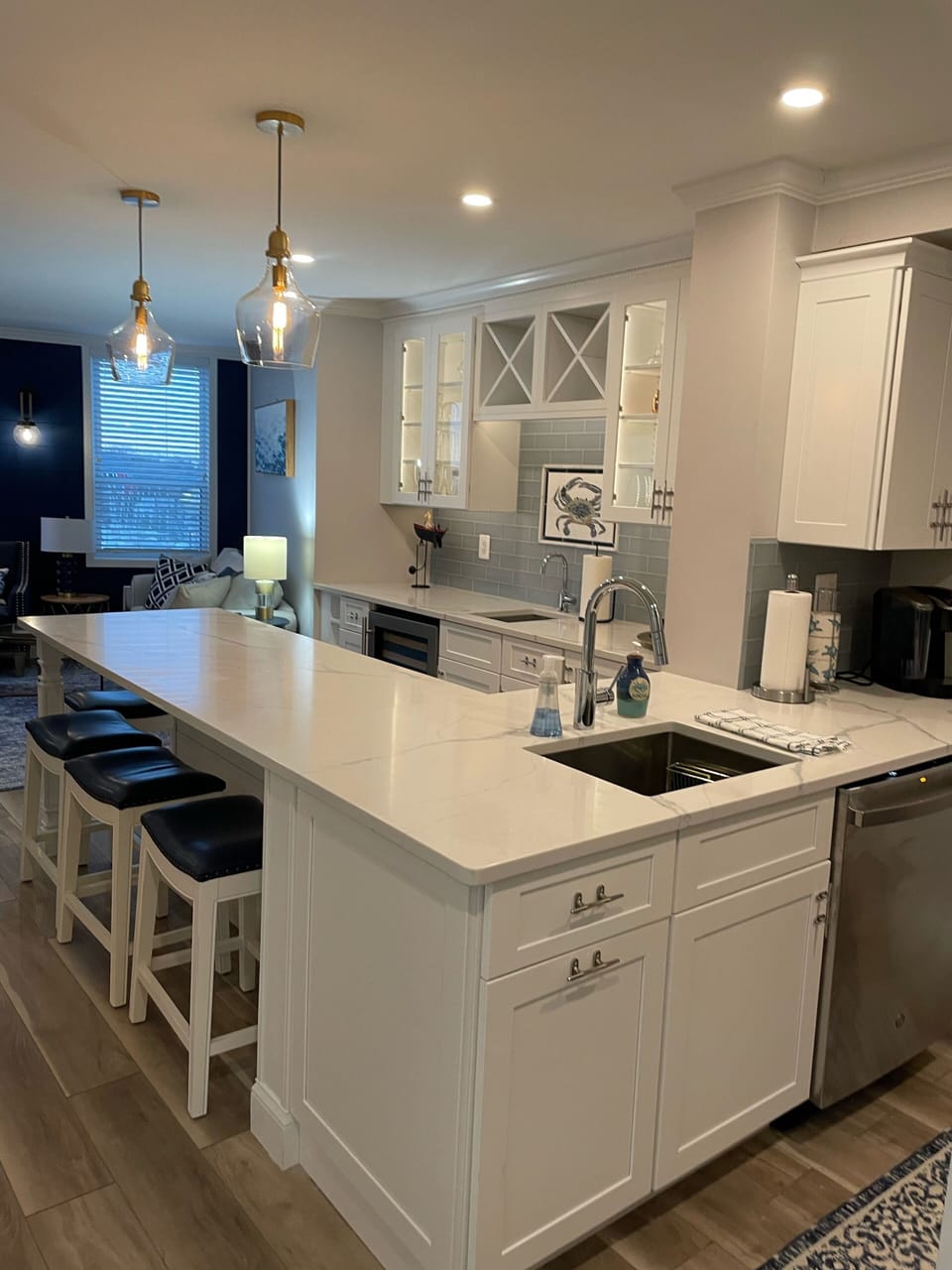 Kitchen has all new oven, microwave, refrigerator, dishwasher etc.
