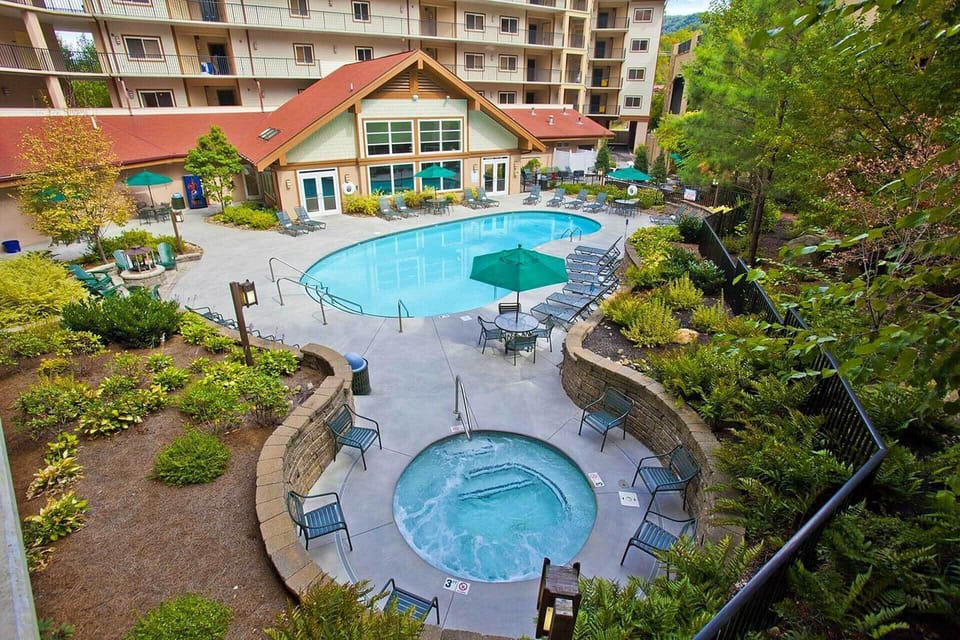 View of the Outdoor Pool and Hot Tub.