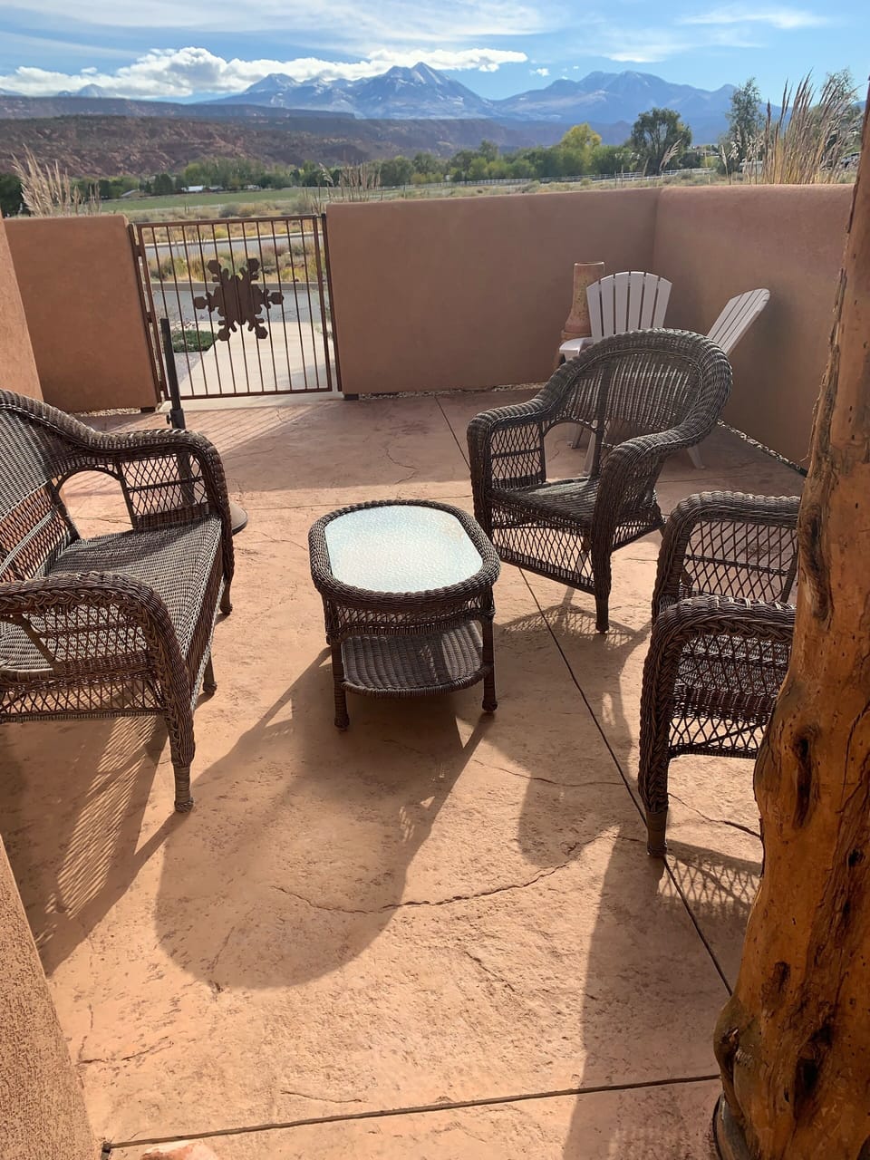patio area with gas grill