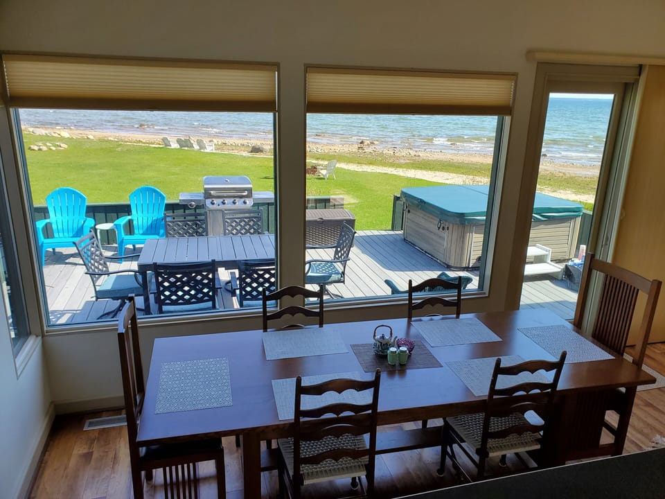 Great room opens to deck.