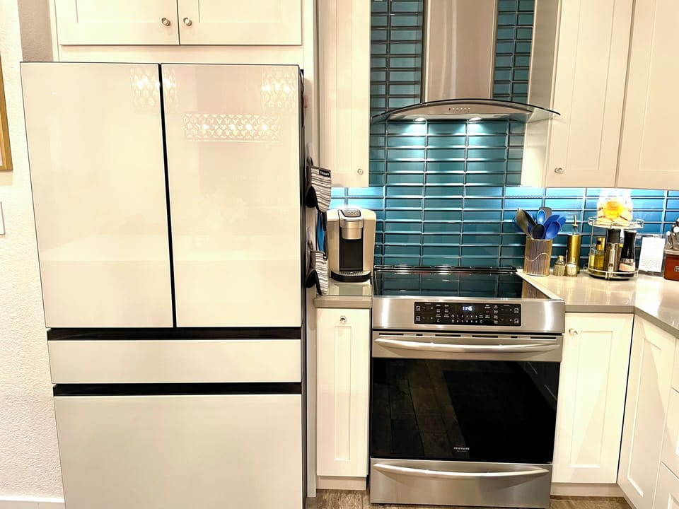 New Samsung glass panel refrigerator 
Induction stove