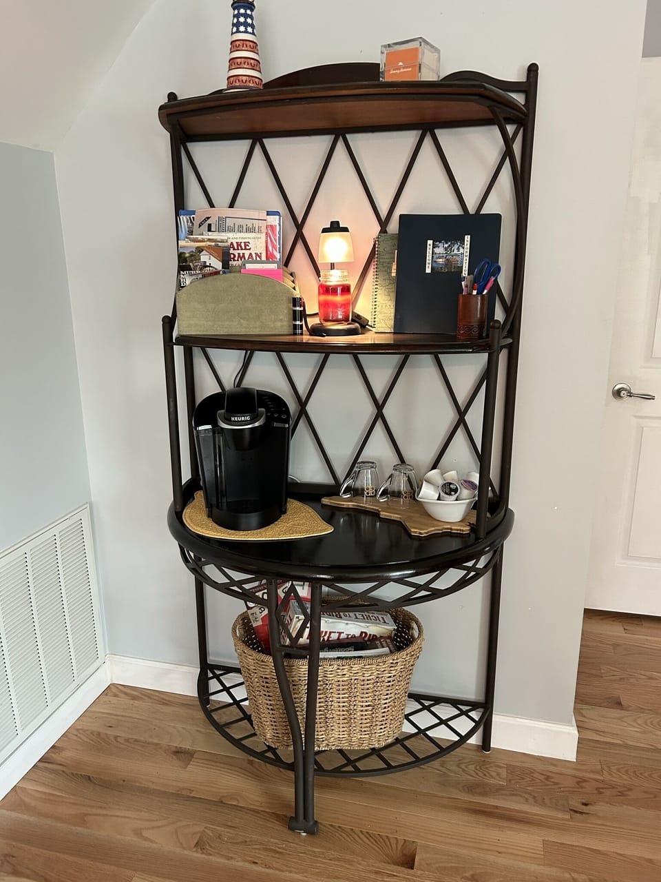 Coffee center w/ Keurig Coffee make & information center for area events & games