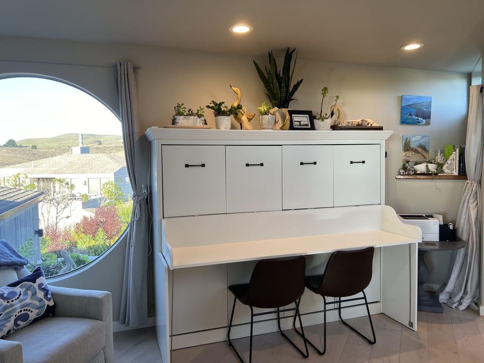 
Murphy bed best suited for teenagers with privacy curtains. Max weight 250 lbs.