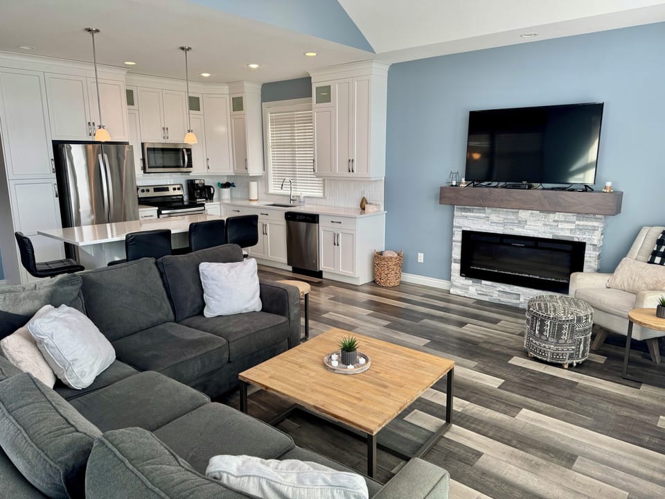 Open concept living with views of the lake 