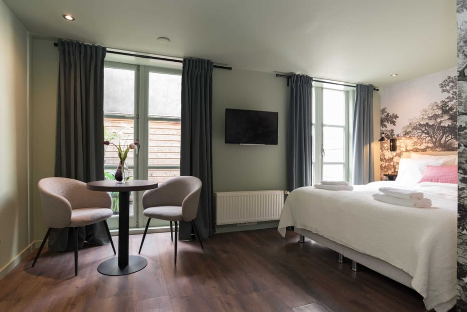 Bed and seating area