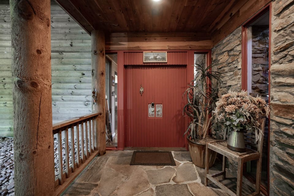 Wide front door with keyless entry.