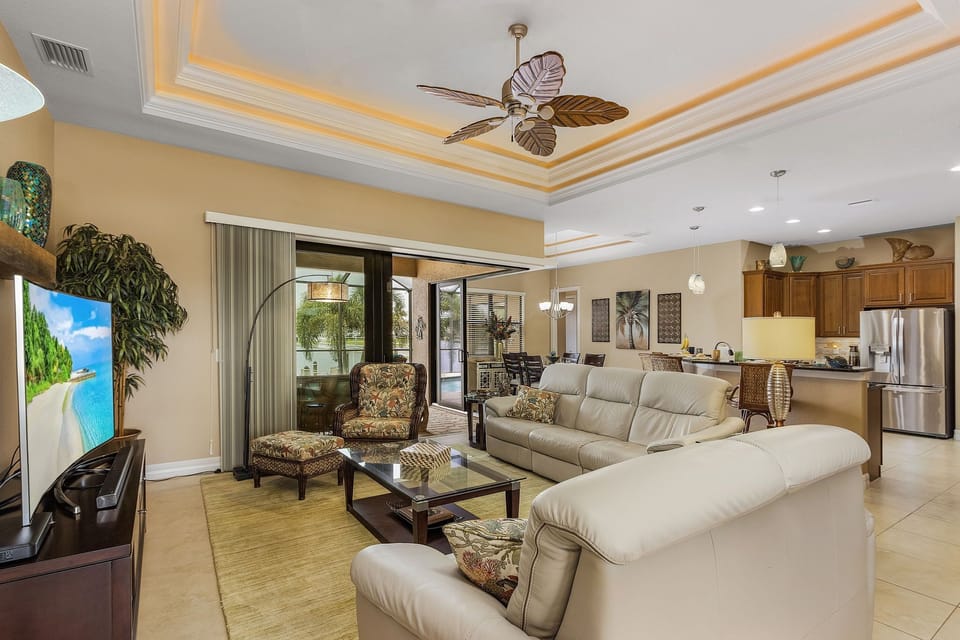 Living/Family Room.  Sliding doors open to lanai expanding the space.