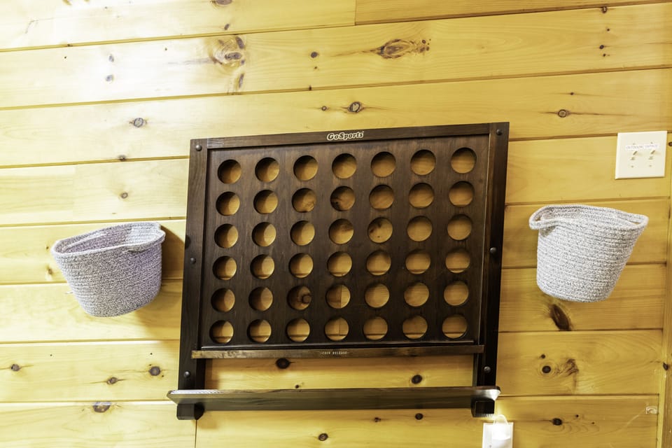 Connect 4 game is mounted in the Game Room for a fun strategy game!