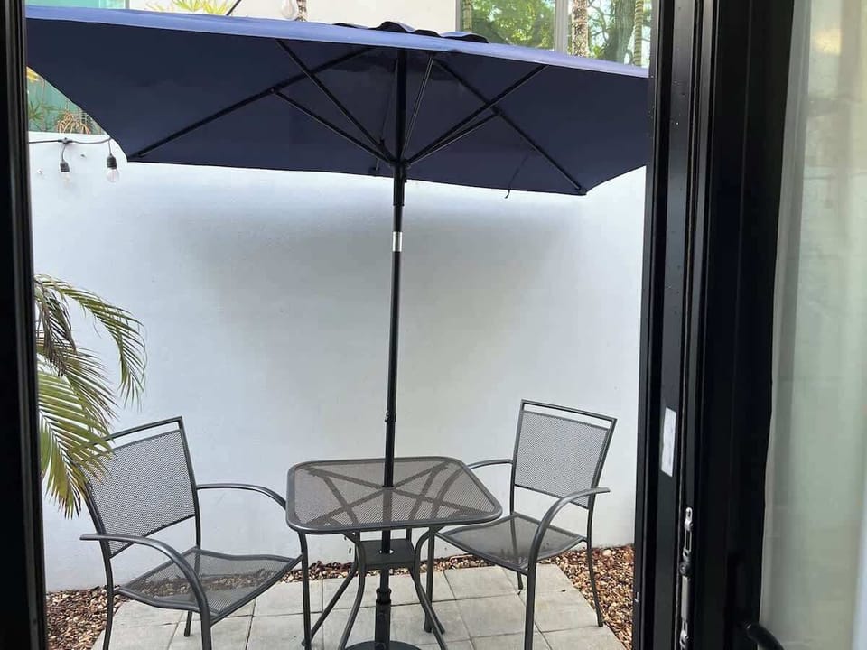 A lounge area outside of the property.