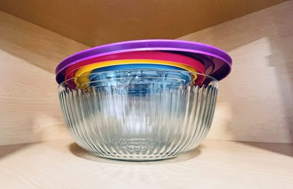 Glass (Pyrex) mixing bowls