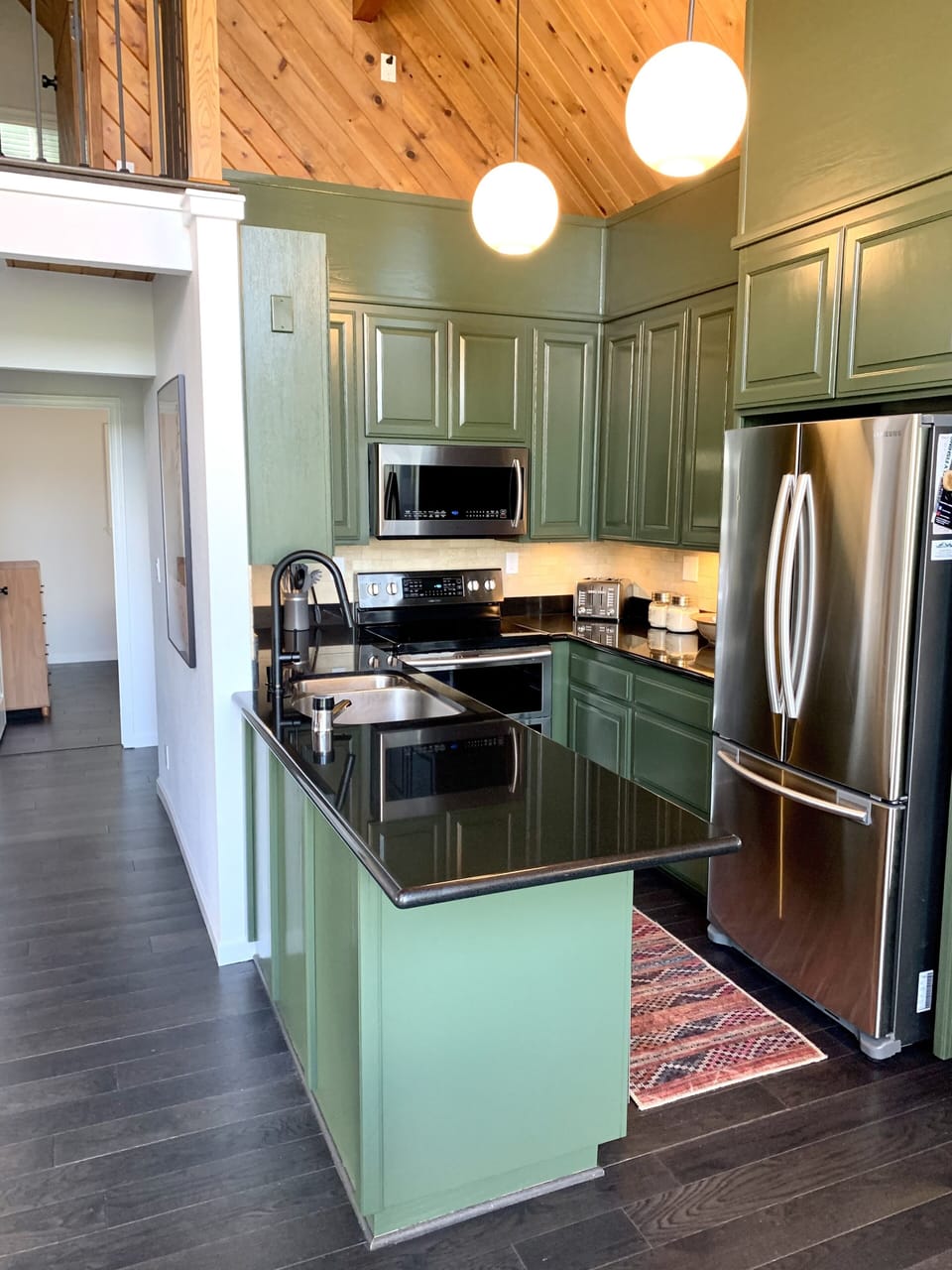 The kitchen is just beyond the Living Room and offers brand new appliances!