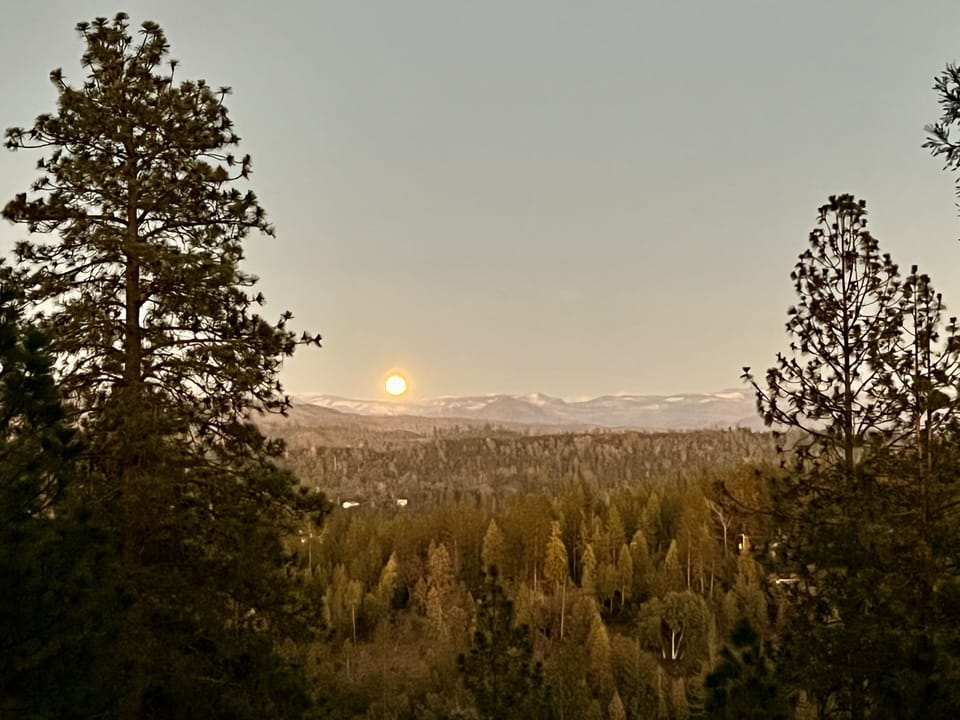 A Full Moon Rising over the snow covered Sierras and Yosemite!