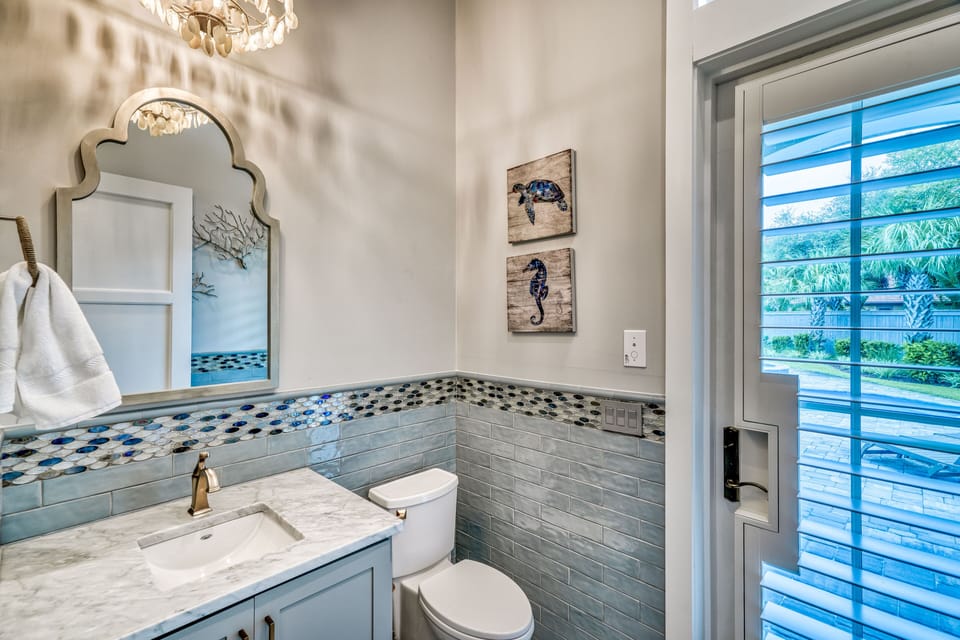 First floor pool bathroom.