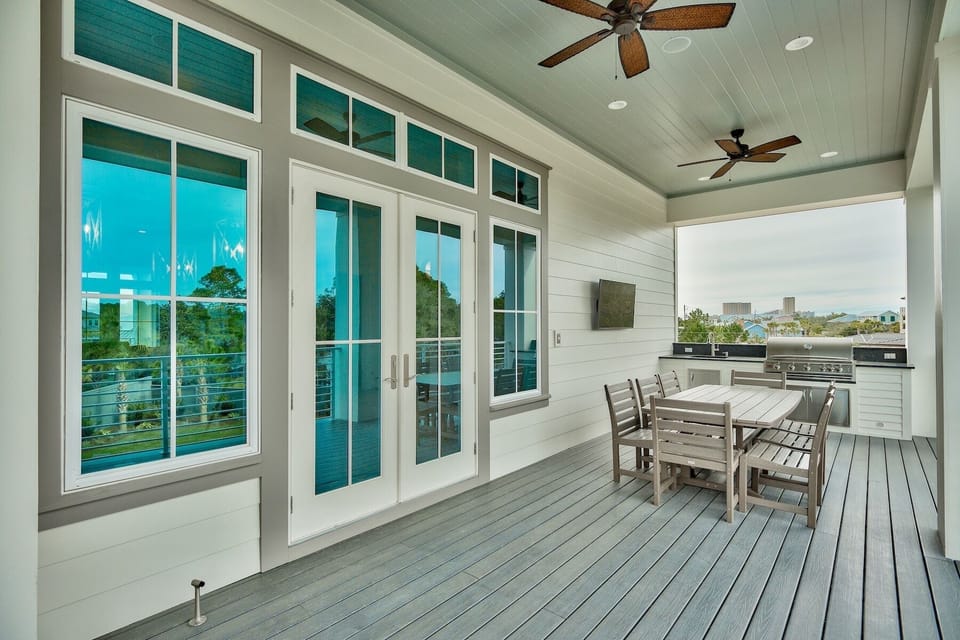 Second floor outdoor grill area.