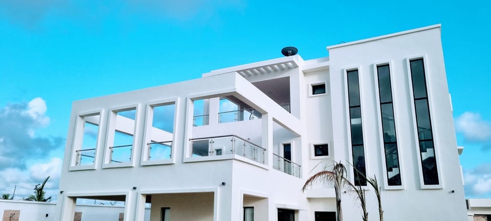 New modern building with a wellness and garden
