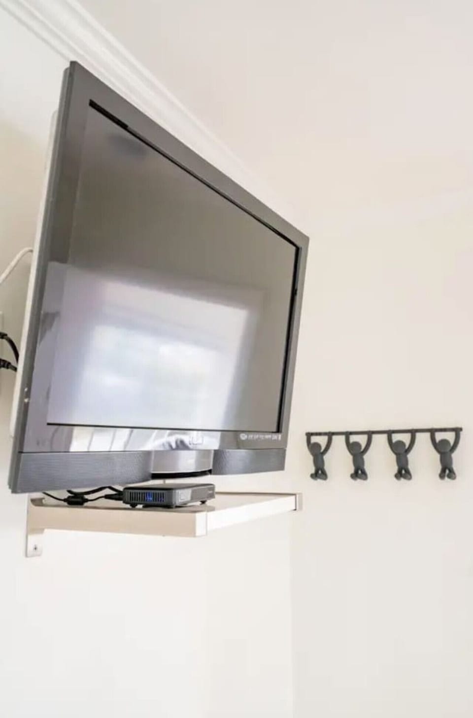 Bedroom has queen-size bed, ceiling fan, lots of storage and TV with Cable channels.