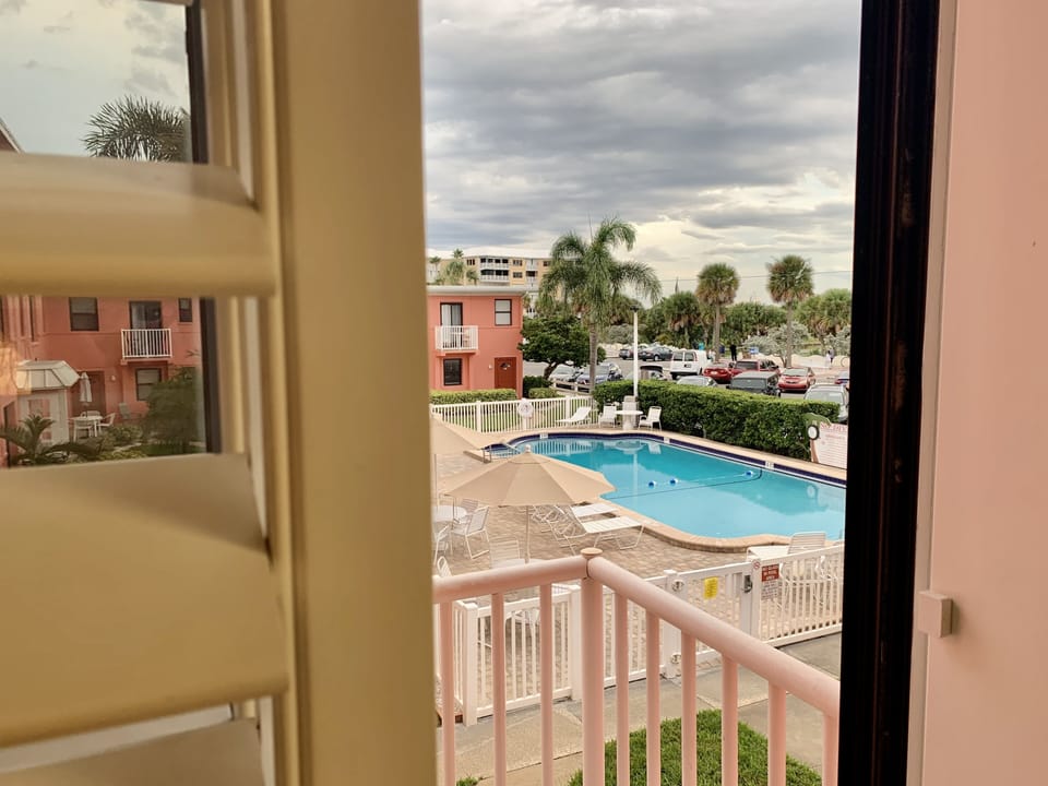 Pool view from kitchen 