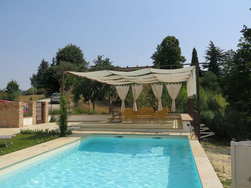 Water, Plant, Property, Sky, Swimming Pool, Tree, Shade, Grass, Rectangle, Composite Material