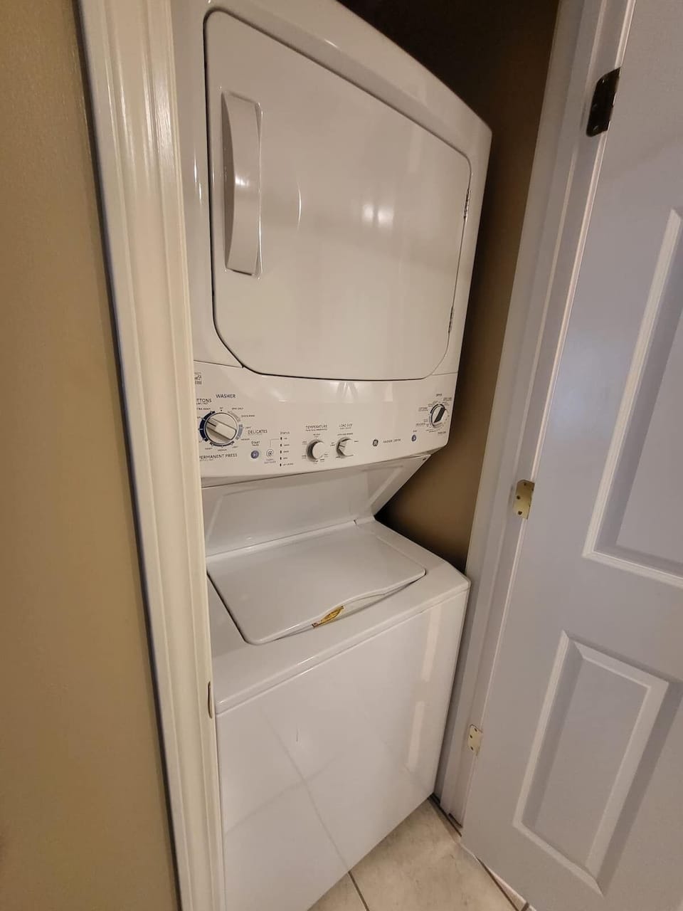 Washer and dryer in Master Bathroom.