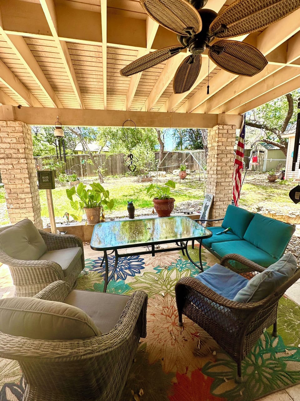 Patio 1 same different design. Table seats 6 bench seats 4+